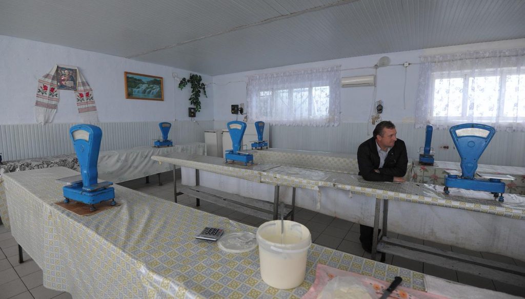 Dairy store at the market in Dubasari