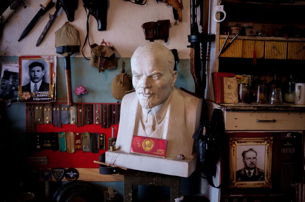 Artefacts of the Soviet era at a collector’s home in Transnistria